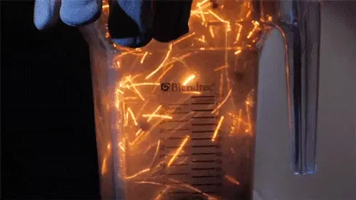 A video fragment of a blender in action